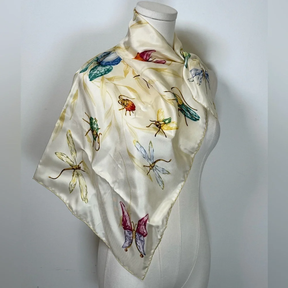 Vintage Daniel Swarovski Paris | ‘Paradise’ Silk Scarf Original Box And Tissue